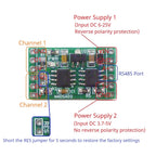 Industrial Dual DS18B20 RS485 Modbus RTU Temperature Module, 5-24V DC, for Smart Home Thermostat & IO