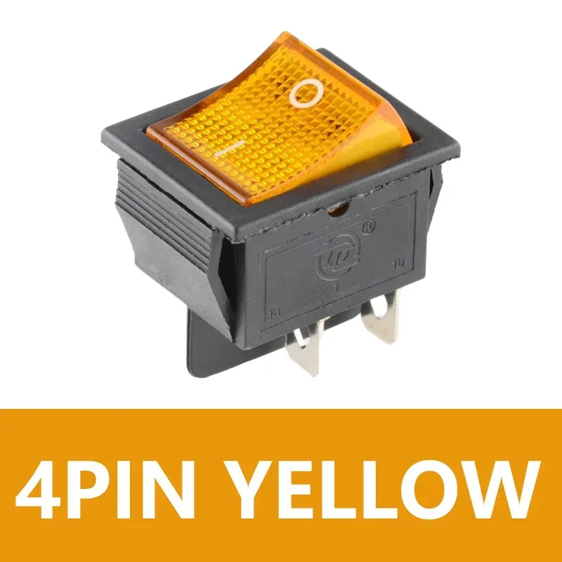 5/20Pcs KCD4 4/6Pin Snap-in Switch ON/OFF Rocker Switch Led Light Toggle Switches 25x31mm 16A 250V AC