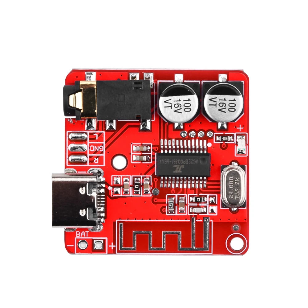 1-100pcs Bluetooth Audio Receiver Board Bluetooth 5.1 MP3 Lossle Decoder Micro USB 3.5mm Audio Output Amplifier Module Type-C 3W