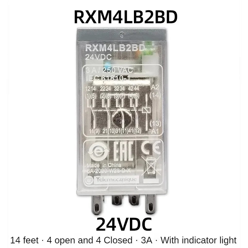 Schneider RXM2LB2BD Intermediate Relay DC24V AC Contactor 8 Feet and 14 Feet RXM4LB2P7 230VAC