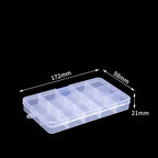 Adjustable Grids Transparent Storage Organizer Plastic Multi-Compartment Case for Small Parts Screws & Jewelry(10/15/24Grids)