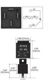 Car Relay 4/5Pin 12V 40A SPST Starter Waterproof Automotive Relay Switchs for Head Light Air Conditioner Auto Starters