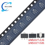 10pcs AMS1117 3.3V 5V 1A SOT-89 AMS1117-3.3S AMS1117-5.0S SOT89 Low Dropout Linear Voltage Regulator LDO IC Chip