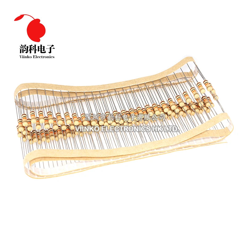 100pcs 1/2W Carbon Film Resistor 0.5W 5% 1R - 10M 0R 10R 100R 220R 330R 1K 2.2K 4.7K 10K 22K 47K 100K 1M 0 10 100 220 330 ohms
