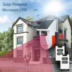 Microwave Solar PIR Sensor Welcome Ring Doorbell Infrared Motion Alarm Detector for Door Bell, Anti Theft Intruder Home Security