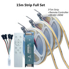 WS2811 COB Running Water Flowing LED Strip Light Horse Race Chasing Tape Wireless Remote Controller DC24V Power 20M 10M Full Set
