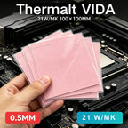 100pcs High Performance 21 W/mK 0.5/1.0/1.5/2.0/2.5mm Thermal Pad GPU CPU Heatsink Cooling Conductive Silicone Pad