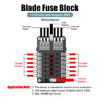 6/12 Way Blade Fuse 12-24V Car Boat Fuse Box Holder With Plastic Cover For Power Panel Board Camper RV Accessorie