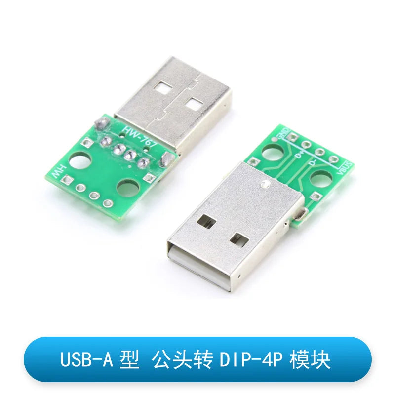 5pcs Micro Mini  A Male USB 2.0 3.0 A Female USB B Connector Interface to 2.54mm DIP PCB Converter Adapter Breakout Board