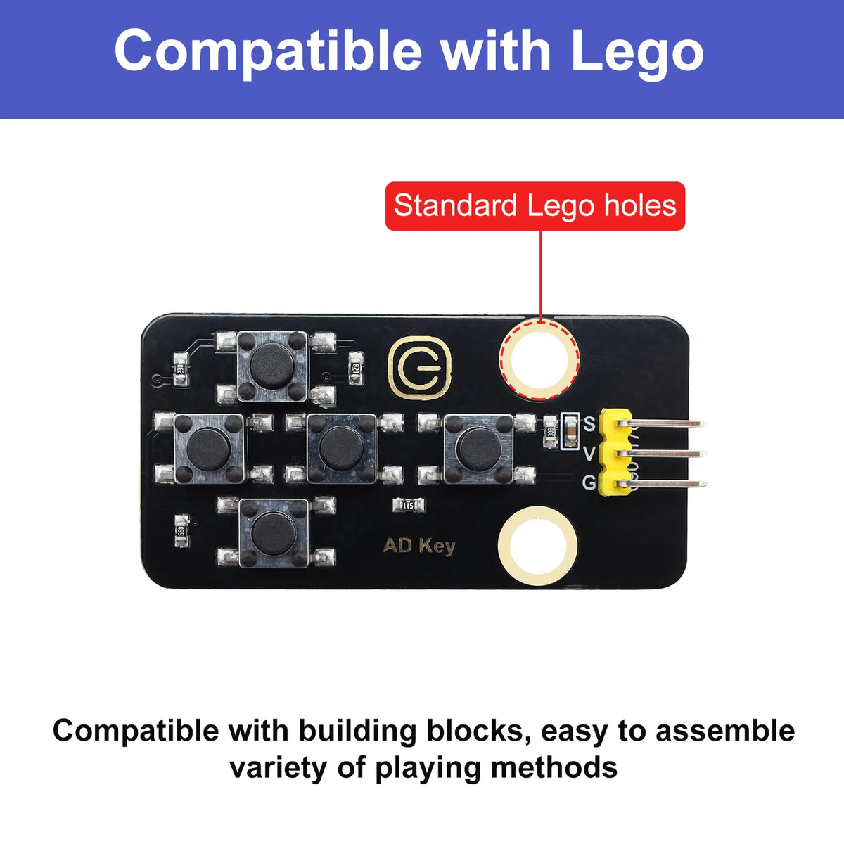 5-Channel AD Key Module Keyboard  Button Module DIY Electronic Building Blocks for Arduino Compatible With Lego Block