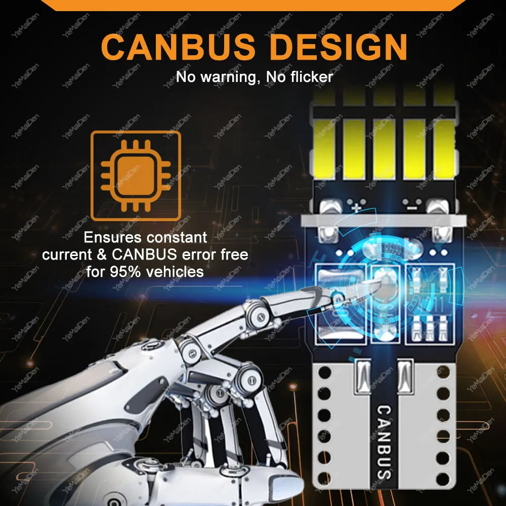 2/4/10/20 PCS CANBUS T10 W5W LED Bulb For Car Interior Dome Trunk License Plate Wedge Side Lights 12V 24V 4014-26SMD 6500K White