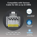 ZoeRax CAT6a Cat6 CAT5e Pass Through RJ45 Modular Plug Network Connectors UTP 30μ Gold-Plated 1.2mm Hole End for Ethernet Cable
