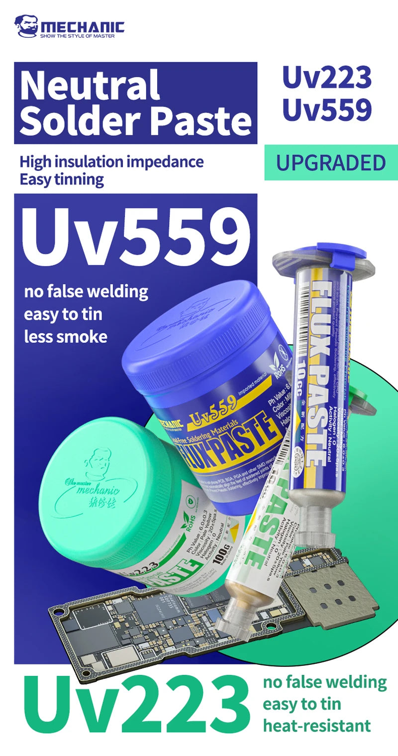 MECHANIC UV223/UV559 LEAD-FREE Soldering Flux Solder Paste for Smartphone Tablet Computer BGA SMD PCB Welding Repair Tools