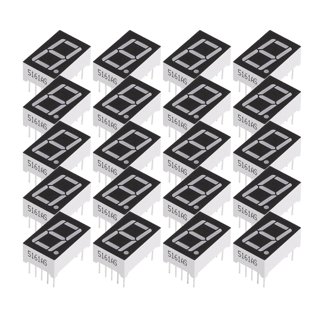 20Pcs 0.5 Inch Red Digit Tube Display Module 7 Segment Common Anode Precision Made LED Segment Display Module for DIY