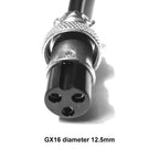12AWG XT60 to GX16 2Pin/3Pin Aviation Plug Male and Female Power Output Line Electric Vehicle Battery Charging Line 0.3m-3M
