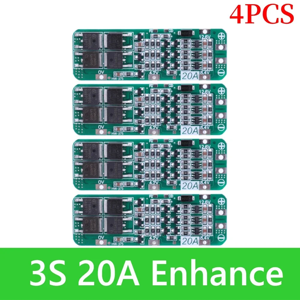 BMS 3S/4S 5A 10A 20A 25A 40A 60A Li-ion Lithium Battery Charger Protection Board 18650 For Drill Motor 12V with Enhance/Balance