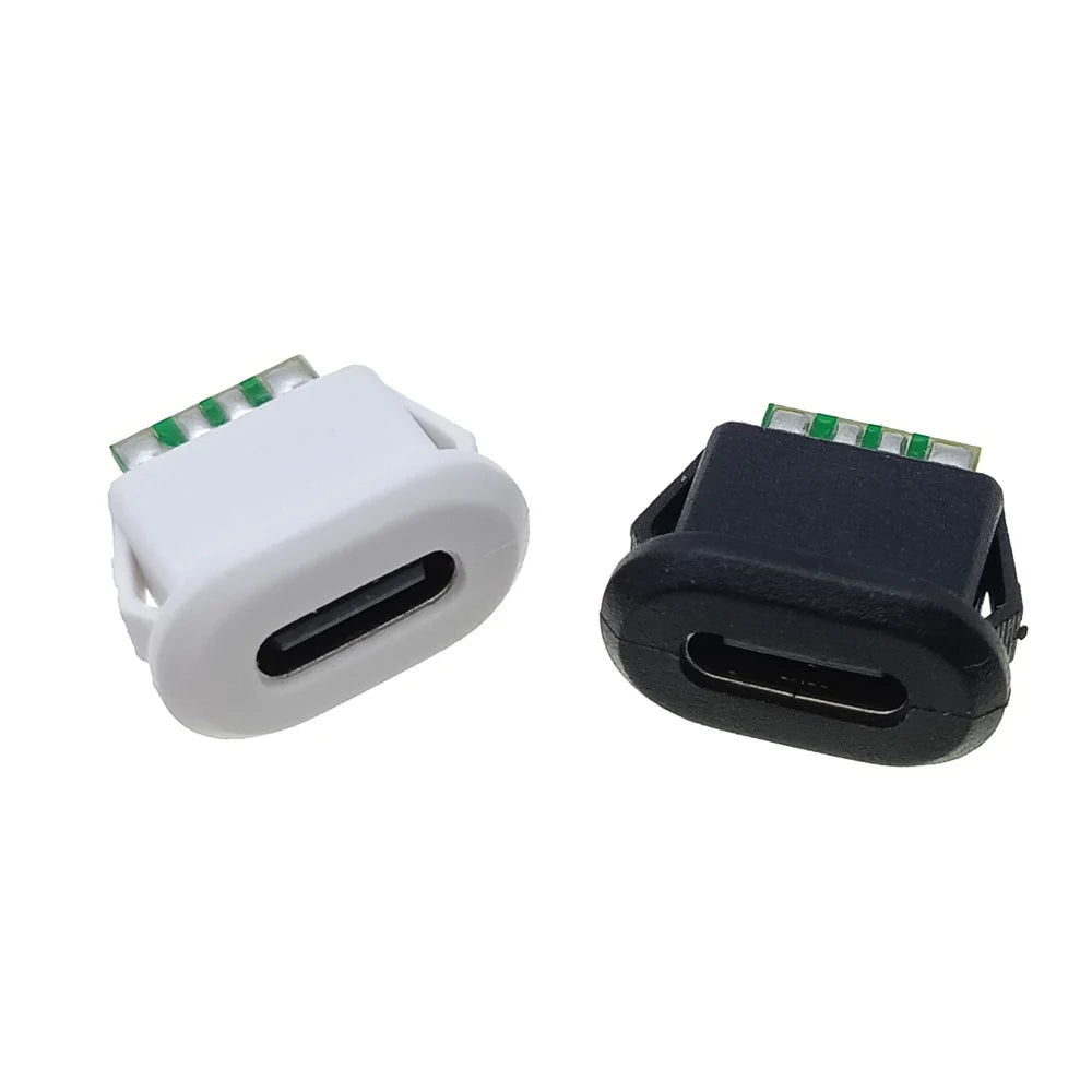 5pc 5/6Pin USB-C Type Waterproof USB 5A Connector Direct Compression Female Base Socket Charging Interface Tail Plug Interface