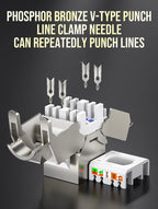AMPCOM CAT7 RJ45 Keystone Jack, STP Shielded Tool Free Self-Locking CAT8 Cat6a Keystone Zinc Alloy RJ45 Module Coupler Adapter