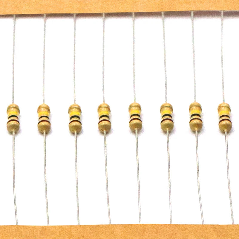 100pcs 1/4W Carbon Film Resistor 100Ω~220KΩ 5% Resistance 100 120 300 330 1K 1.5K 2.2K 3.3K 10K  20K 100K 150K 220K Ohm