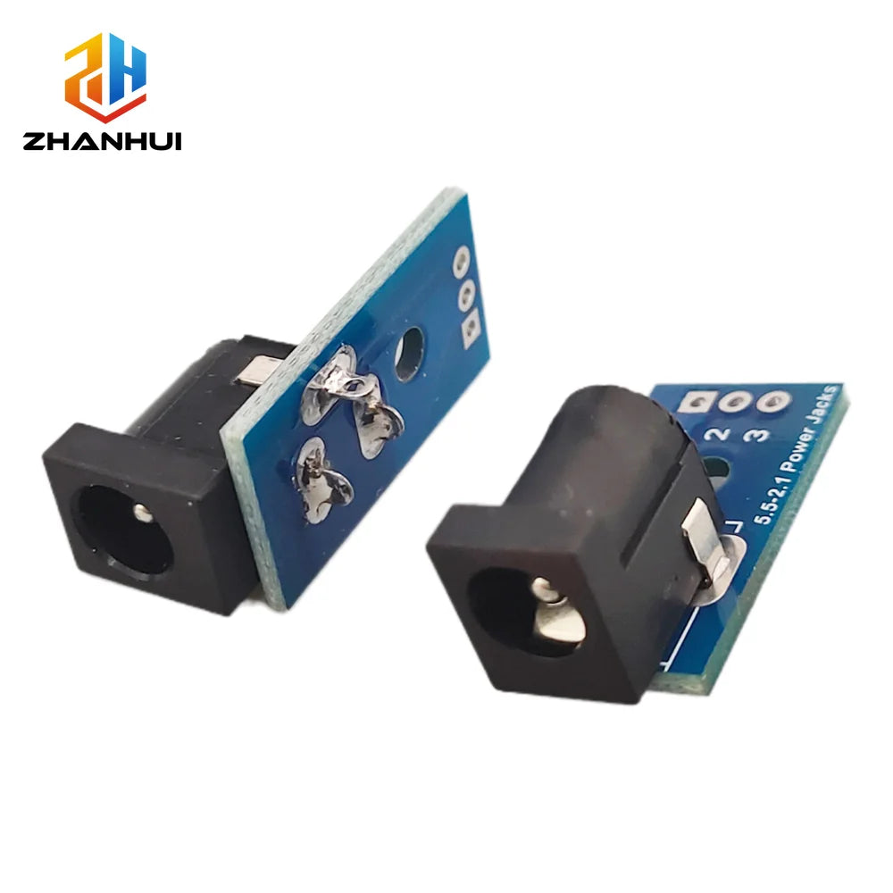 2/5PCS 5.5x2.1mm DC005 Power Jack DIP Adapter Board PCB Mount DC Power Socket Breadboard Interface Test Conversion Connector
