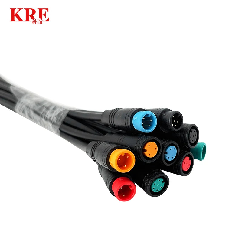 5/10 Set M6/M8 Julet Electric Butt Plug Connectors - 2/3/4/5/6 Pin, for Scooter Brake Cable & Signal Sensor (20CM)
