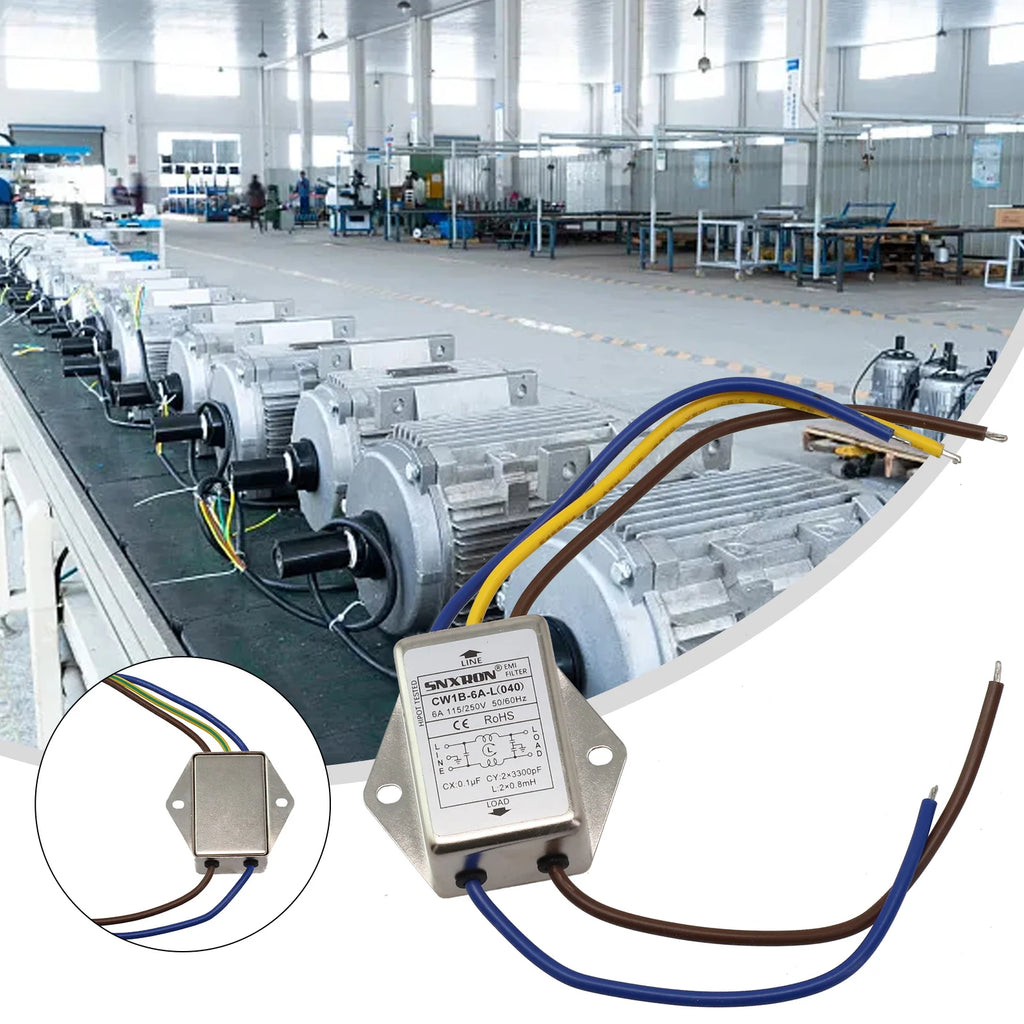 Power Filter Line Audio Purifier CW1BL AC 250V AntiInterference Designed for Electrical and Household Equipment Rated 3A 6A 10A