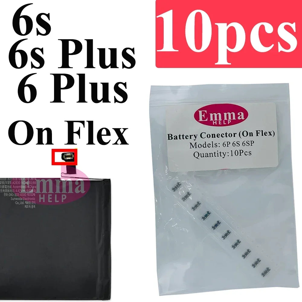 10pcs Battery FPC Connector Flex Cable For iPhone 14 15 Plus 13 12 11 Pro Max 7 6S X XR 8 Plus Clip Plug