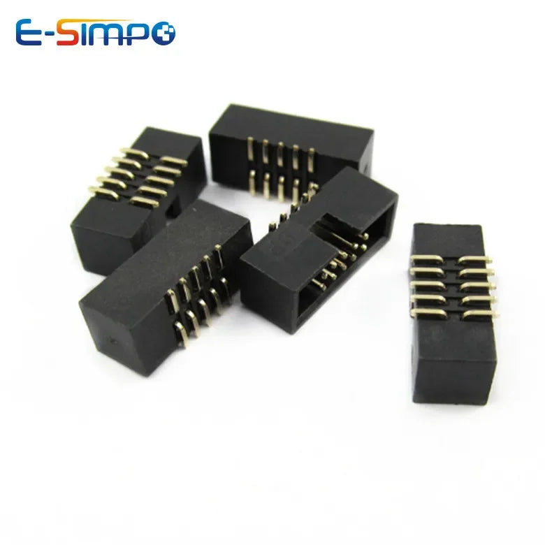 10pcs DC3 2.54mm DIP RA Right Angle SMT Double Row 6P 10P 20P 26P 34P 40P ISP Male Pin IDC JTAG Socket Box Header