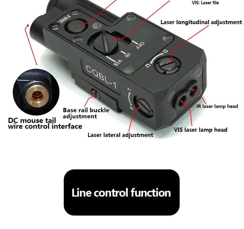 CQBL-1 Laser Aiming IR/Red/Green Dot Laser Indicator Momentary Constant Quick Opening With Scout Light Connect Mount For 20MM