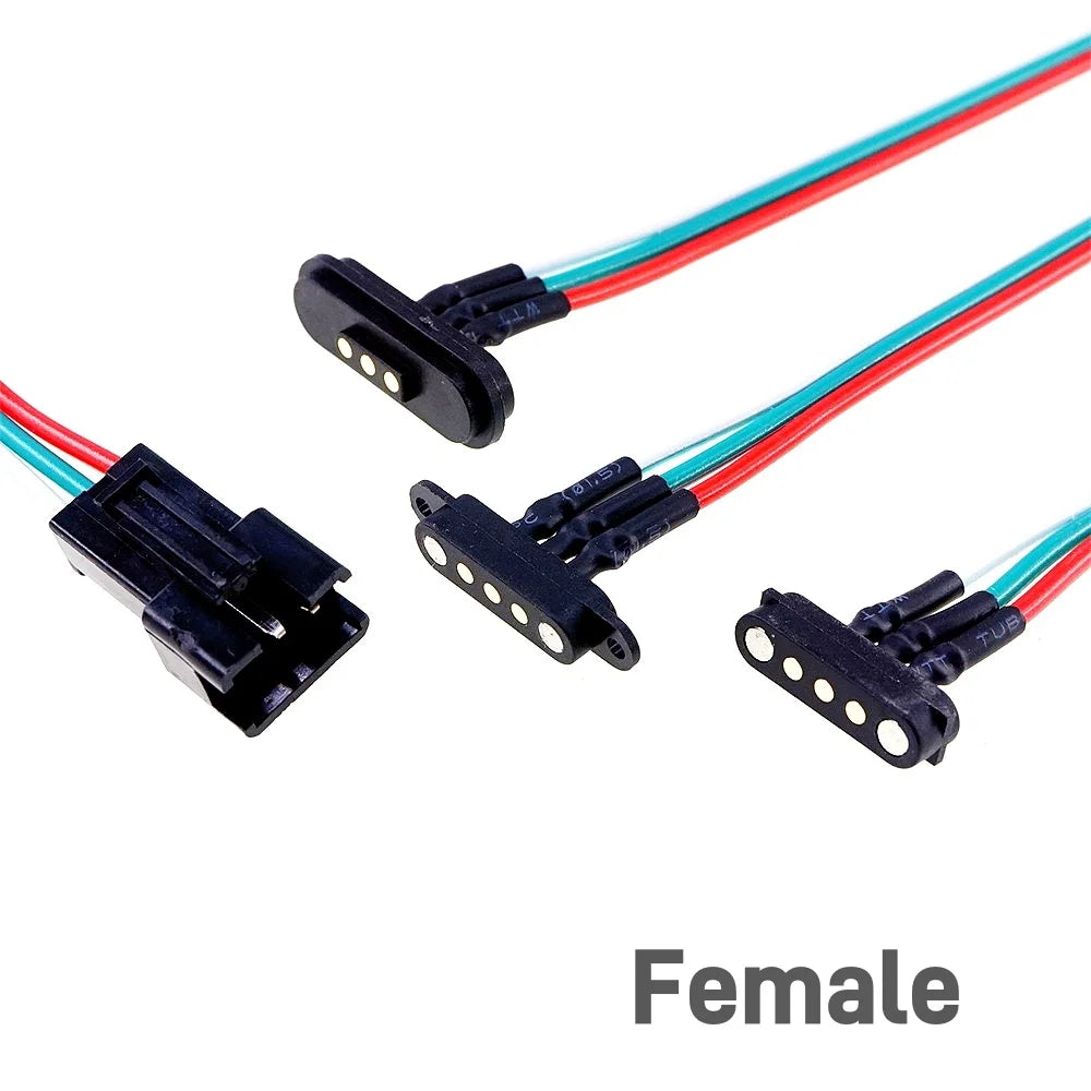1 Pair 2A Magnetic Pogo Pin JST SM Plug Socket Extend Cable Connector 2 3 4 5 6 Pin Male Female Adapter Led Strip Lamp Driver
