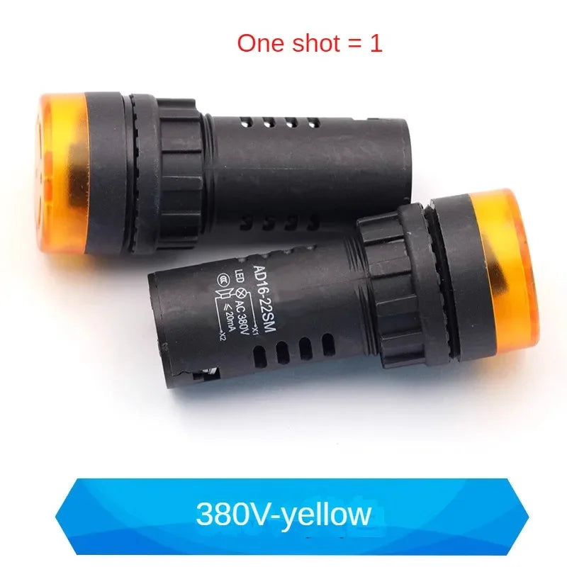 1PCS 12mm AD16-22SM 12V 24V 36V 48/110/220V Flash Signal Light Red LED Active Buzzer Beep Alarm Indicator Red Green Yellow Black
