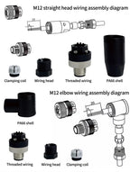 1PCS M12 A Code Circular Sensor Connector 4Pin 5Pin 8Pin 12Pin Male & Female Straight / Right Angled Waterproof Cable Plug