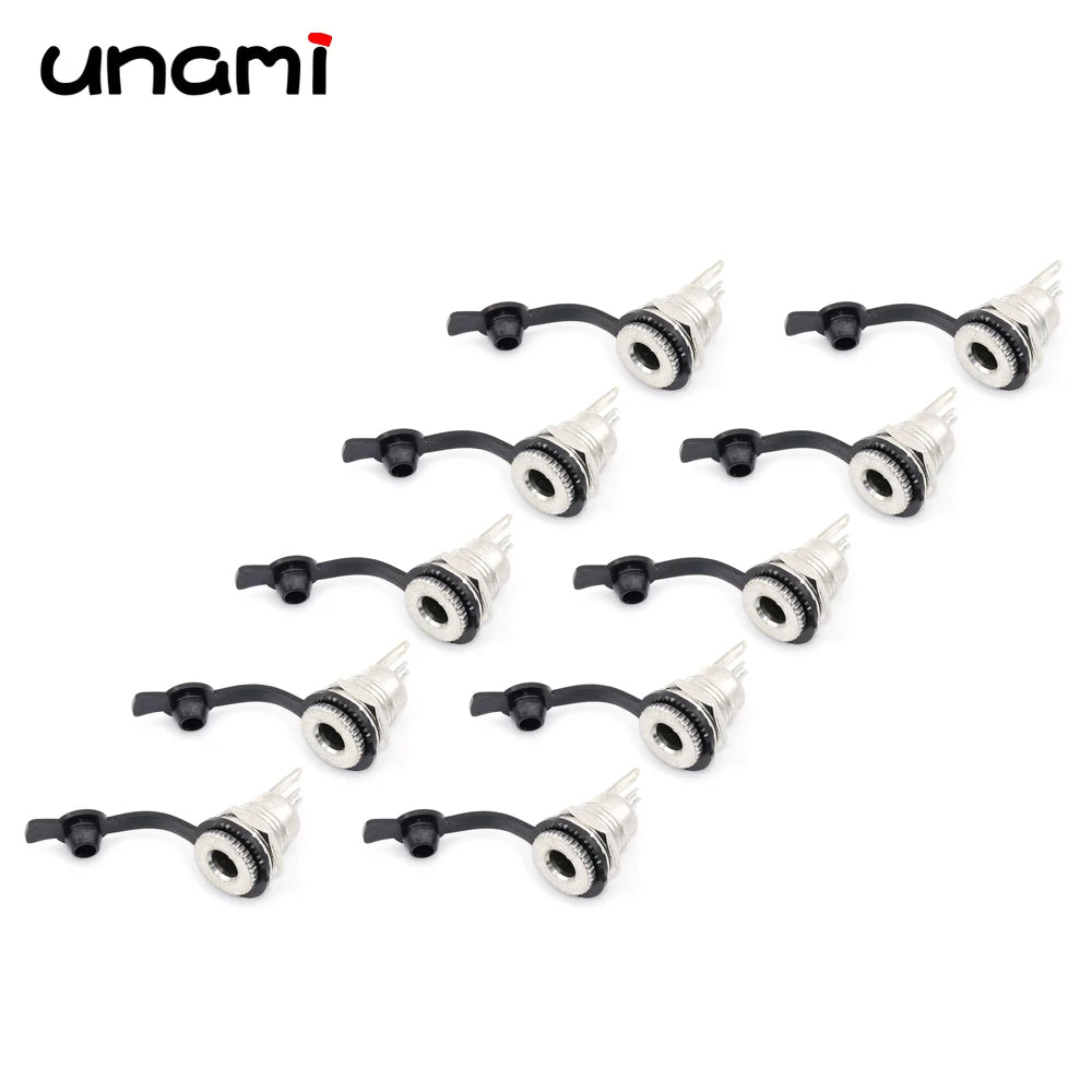 10Pcs DC Power Jack Socket Female Connector 5.5x2.1mm 3.5x1.3mm DC005 DC022 DC099 DC Plug Socket Nut Panel Mount Adapter