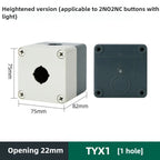 1/2/3/4/5 Hole Waterproof Button Switch Control Box Button Emergency Stop Dustproof Waterproof IP65 Button Thickened Yellow Gray