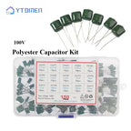 150/180/620PCS Polyester Capacitor Kit 100V 0.33NF-470NF 1nF 1.5nF 2.2nF 100nF 2A102J 2A333J 2A222J 2A392J 2A332J 2A822J