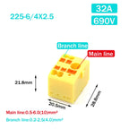 Wire Electrical Connectors PTFIX 2.5mm Wire Merging And Branching Device Push-in Terminal Block Connector Mount On Din Rail