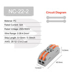 Quick Press Type Electrical Wire Connector Push-in Lever 2-12 Pin Compact Wiring Terminal Universal Splitter Cable Connectors