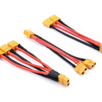 XT60 Parallel Battery Connector 1 Male to 3 Female Cable Dual Extension Y Splitter Silicone Wire for Increase Battery Capacity