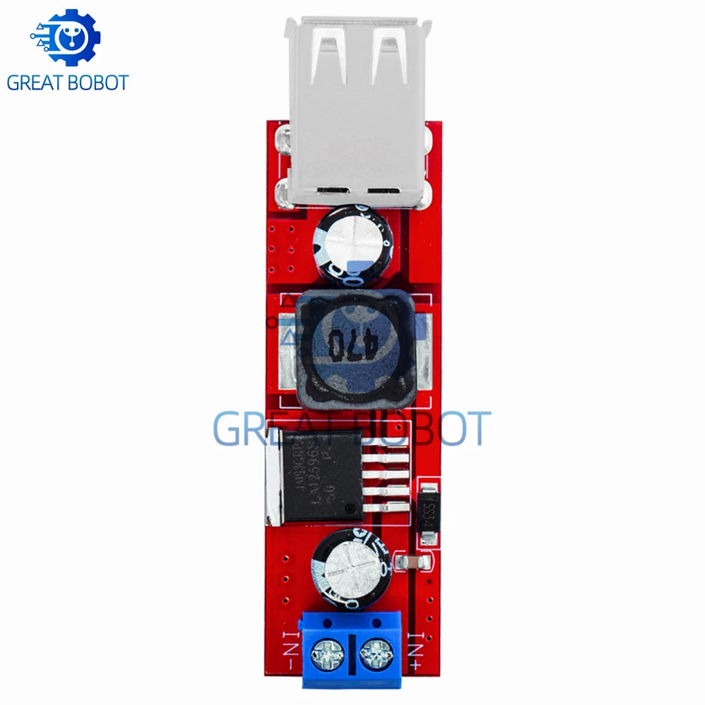 BS LM2596 DC-DC Buck Converter Module - 6V-40V Input to Dual USB 5V/3A Output for Automotive Use