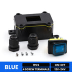 FILN Waterproof Rocker Switch Box 16A 12V 24V 110V 220V KCD4 ON-OFF Inline Toggle Switch with LED Indicator Light PA66 Enclosure