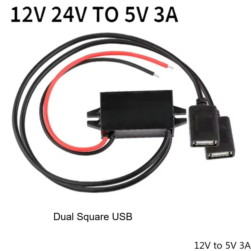 8-32V 12V 24V to 5V 3A DC DC Step Down Converter Type-C USB Power Buck Supply Charger for Mobile Phone iPad Charging Waterproof
