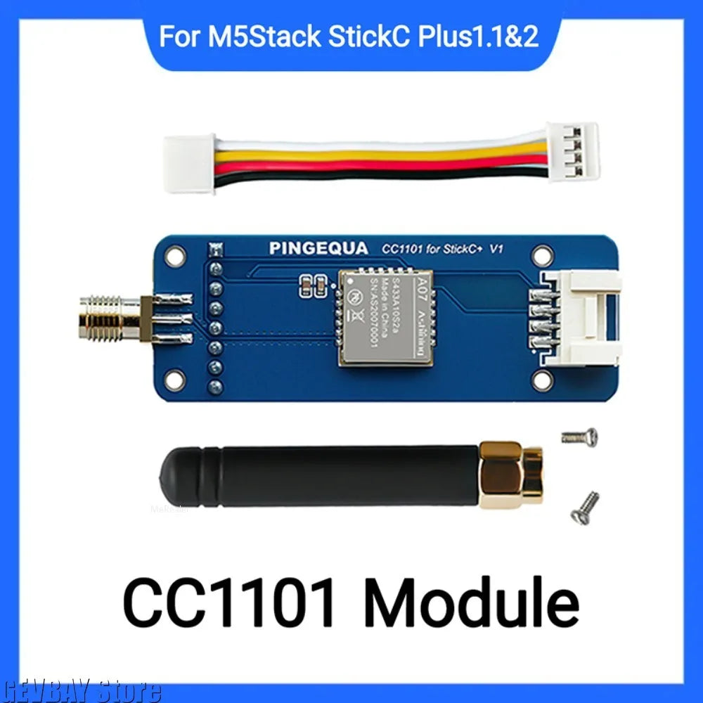 RF 2-in-1 Module for M5Stack StickCPlus 1.1&2, Supports NRF24 2.4GHz and CC1101 433MHz with Bruce Firmware, Without Machine