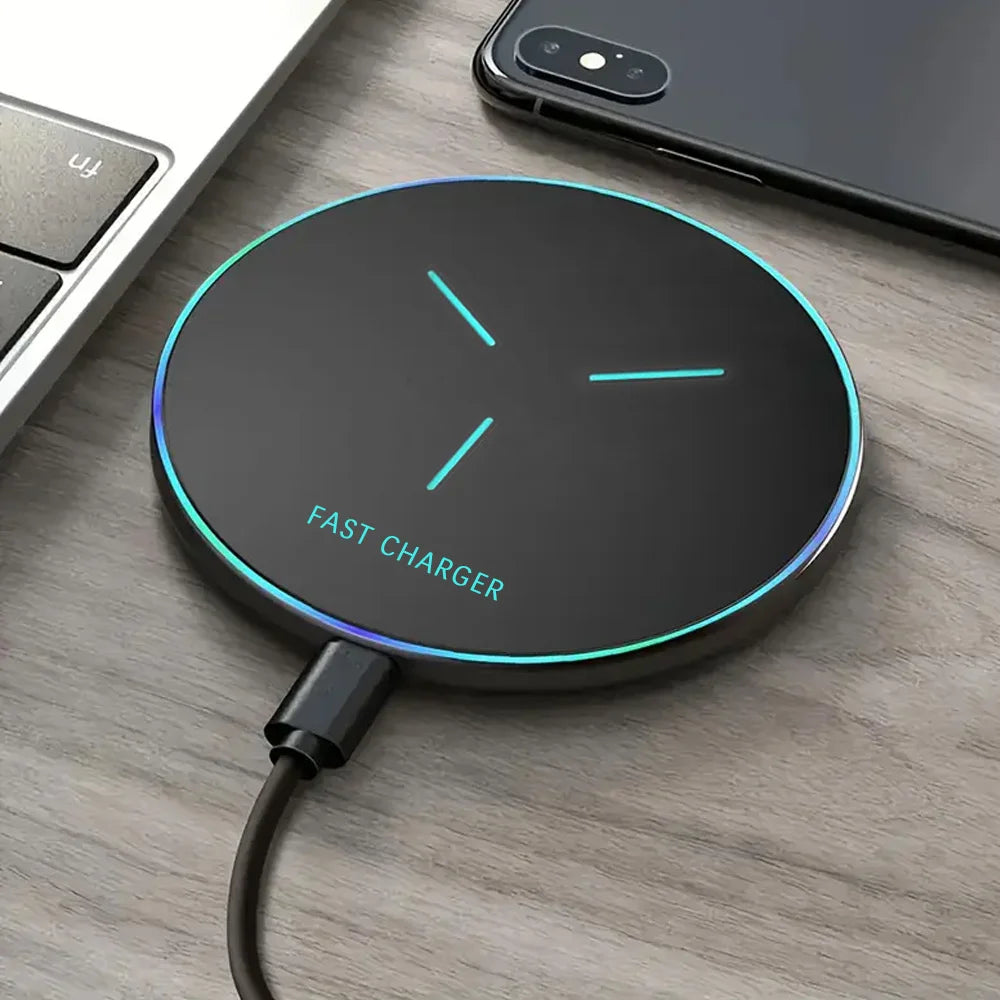 Wireless Charger Pad Induction Fast Wireless Charging Station For iPhone 17 16 15 14 13 12 Pro Max Samsung Xiaomi Oppo Huawei
