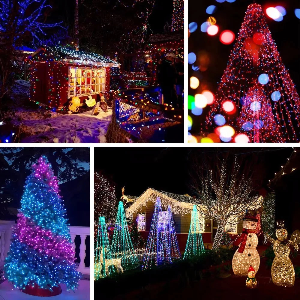 String LED Bluetooth Fairy Lights Dreamcolor RGBIC DIY Party Christmas Tree Lights Wedding Decor Garland USB Lamp 15M/10M/5M/2M