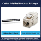 24 Port 19 inch RJ45 Patch Panel Frame Ethernet Rack Keystone Jack Coupler Cat5e Cat6 Cat6A Cat7 Network Cabinet Cable Internet