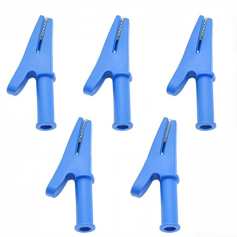 5pcs Pure Copper Insulated Test Alligator Clip 10MM Opening With 4MM Jack Safety Crocodile Clamps