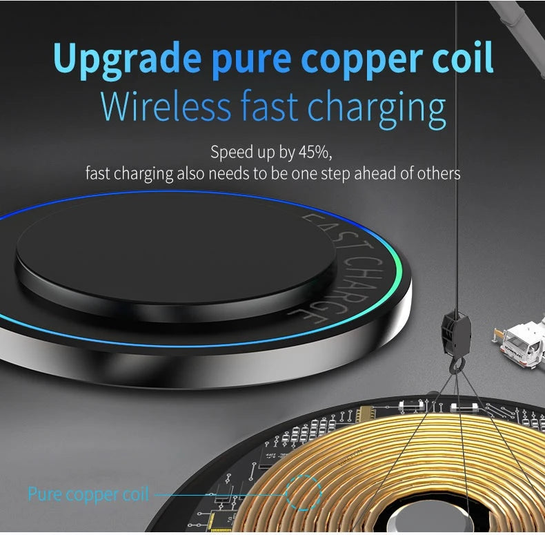 Portable Mini Desktop Wireless Charger Stand Pad For iPhone 17 16 15 14 13 12 Pro Max Samsung S25 Xiaomi Fast Charging Station