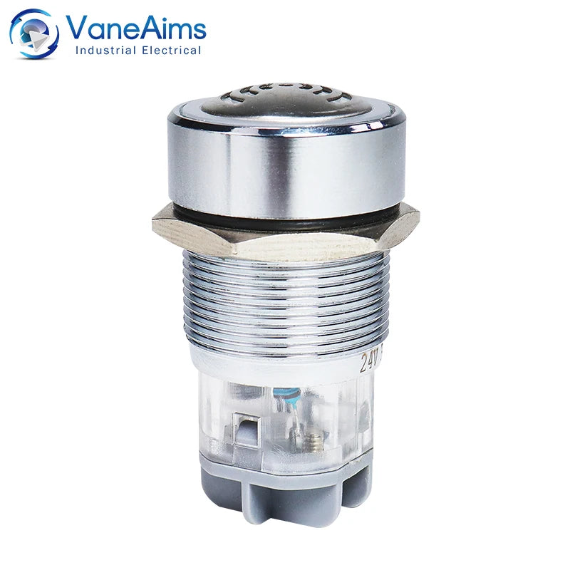 16/19/22mm LED Flash Buzzer 12V 24V 220V Intermittent Sound Alarm Indicator Light Signal Lamp Flash metal Buzzer Waterproof IP65