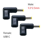 USB C PD to DC Power Connector Universal 12V 15V 19.5V Type C to DC Jack Plug Charging Adapter Converter for Tablet Router