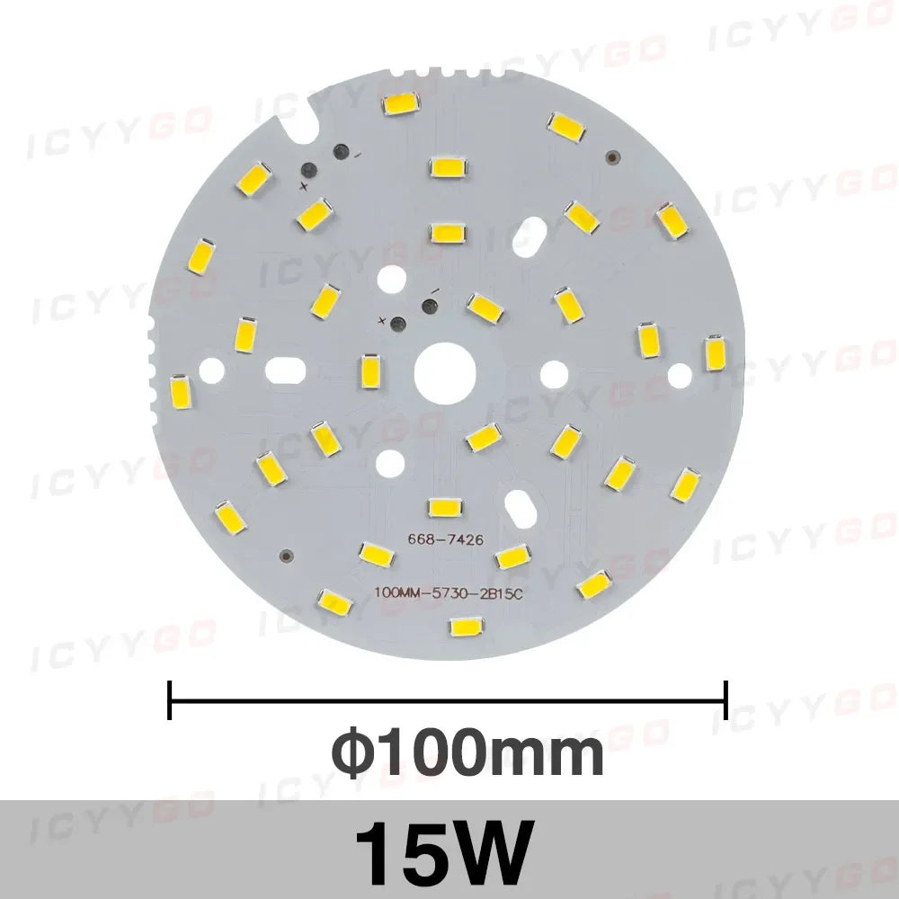 1PCS High Bright LED Light Board 2W 3W 5W 7W 9W 12W 15W 20MM - 100MM SMD 5730 For DIY Bulb Circular Transformation Light Source